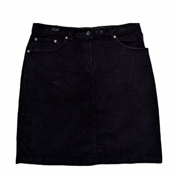 Woolrich black velvet pencil skirt size 12 @K1 - Picture 1 of 13